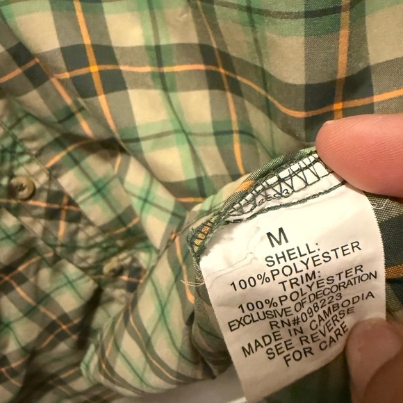 Magellan Outdoors Men's Casual Green Plaid Shirt Size M - Picture 4 of 6